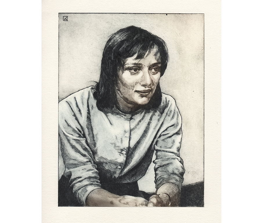 gravure du portrait de Niki de Saint-Phalle